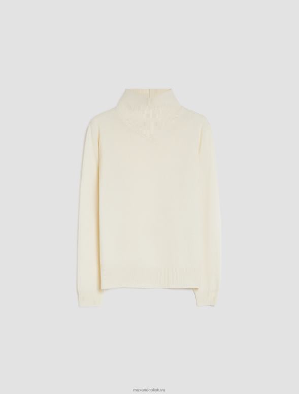 apģērbu 8VJP406 balts Polo kakla džemperis ar vilnas maisījumu sievietes MAX&Co.