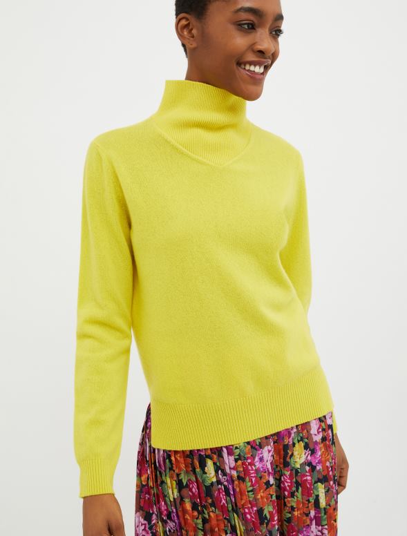 apģērbu 8VJP407 gaiši dzeltens Polo kakla džemperis ar vilnas maisījumu sievietes MAX&Co.