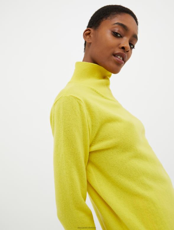 apģērbu 8VJP407 gaiši dzeltens Polo kakla džemperis ar vilnas maisījumu sievietes MAX&Co.