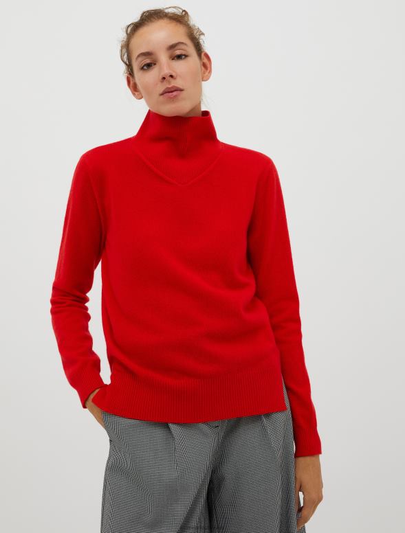 apģērbu 8VJP408 sarkans Polo kakla džemperis ar vilnas maisījumu sievietes MAX&Co.