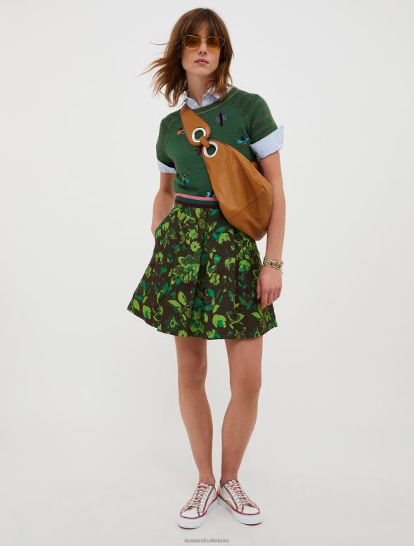 apģērbu 8VJP412 zaļš izšūts lurekss džemperis sievietes MAX&Co.