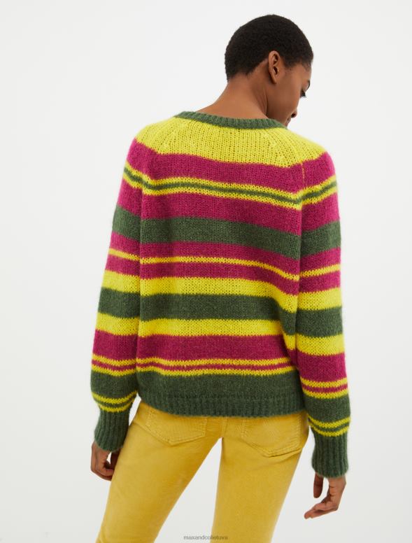 apģērbu 8VJP416 spilgti zaļš mohēras maisījuma pulovers sievietes MAX&Co.