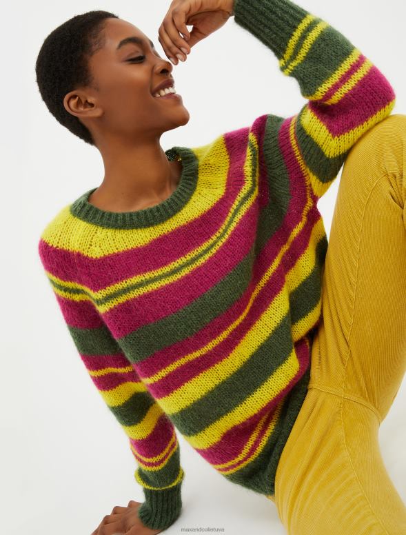 apģērbu 8VJP416 spilgti zaļš mohēras maisījuma pulovers sievietes MAX&Co.