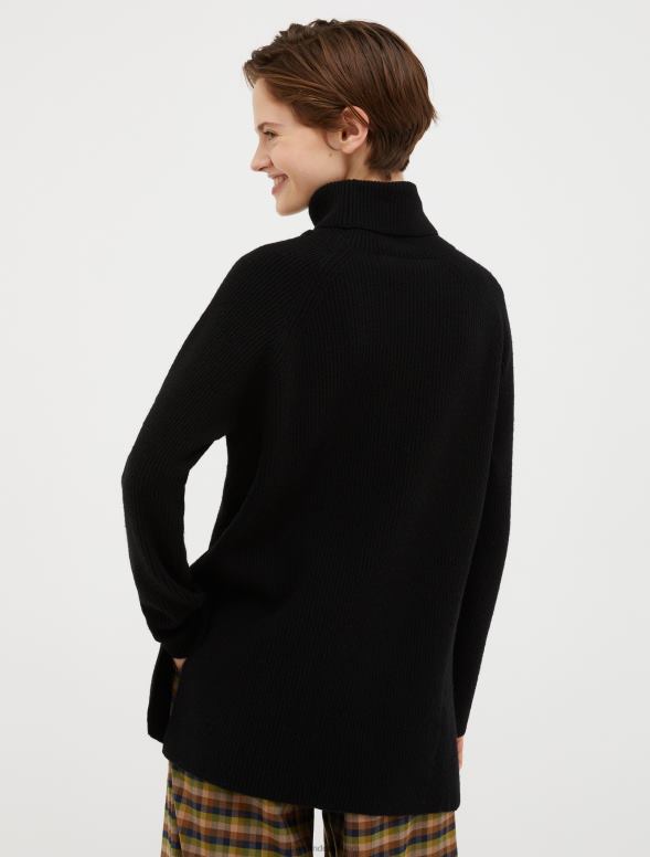 apģērbu 8VJP419 melns zvejnieka pulovers ar apkakli sievietes MAX&Co.