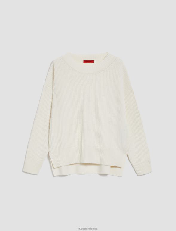 apģērbu 8VJP420 balts tech-wool džemperis ar apkakli sievietes MAX&Co.