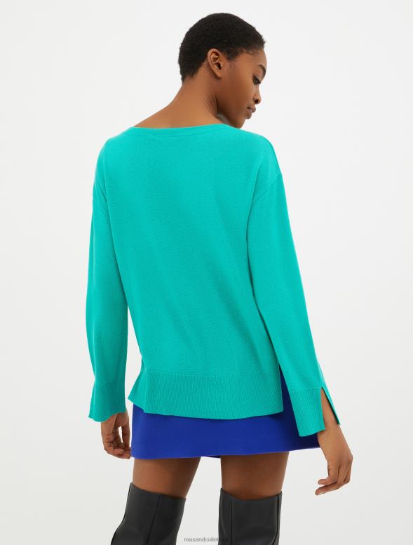 apģērbu 8VJP421 zaļš vilnas un kašmira džemperis sievietes MAX&Co.