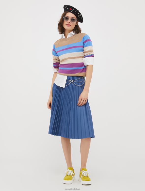 apģērbu 8VJP424 kamieļu raksts intarzijas trikotāžas kokvilnas džemperis sievietes MAX&Co.