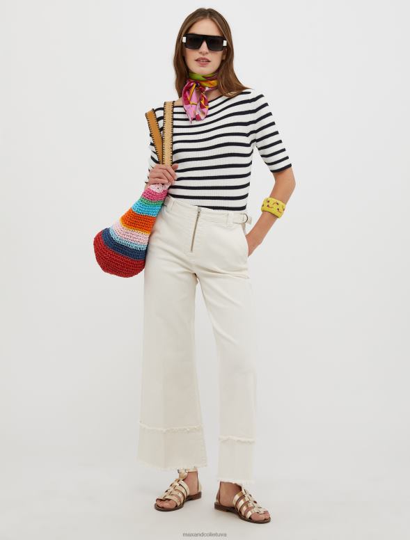 apģērbu 8VJP430 rozā rievotu džemperis ar īsām piedurknēm sievietes MAX&Co.