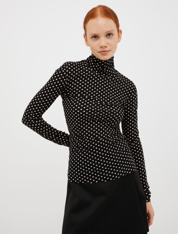 apģērbu 8VJP431 lazdu rieksts t-krekls ar bruņurupuču apkakli sievietes MAX&Co.