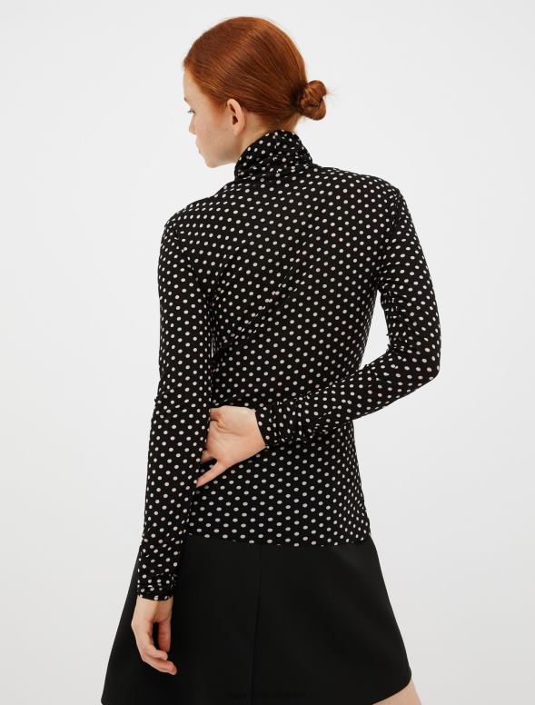 apģērbu 8VJP431 lazdu rieksts t-krekls ar bruņurupuču apkakli sievietes MAX&Co.