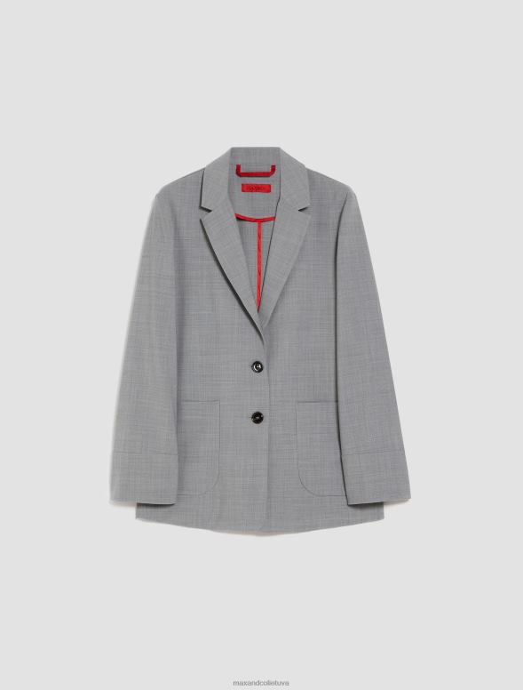 apģērbu 8VJP170 gaiši pelēks vilnas maisījuma žakete sievietes MAX&Co.