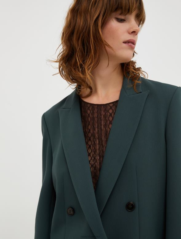 apģērbu 8VJP176 dubļu brūns divrindu audekla žakete sievietes MAX&Co.