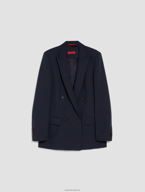 apģērbu 8VJP177 pusnakts zils divrindu audekla žakete sievietes MAX&Co.