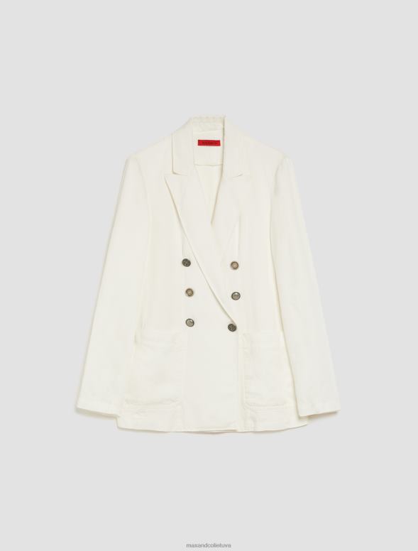 apģērbu 8VJP181 balts raksts divrindu jūrnieku bleizeris sievietes MAX&Co.