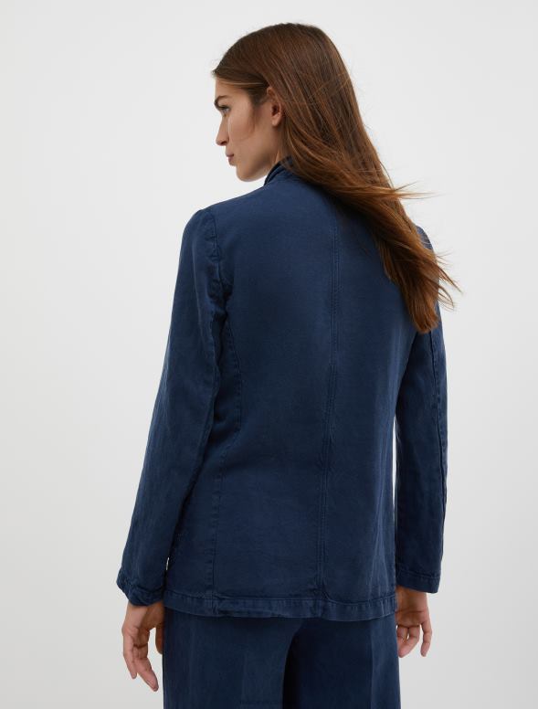 apģērbu 8VJP182 jūras zils divrindu jūrnieku bleizeris sievietes MAX&Co.