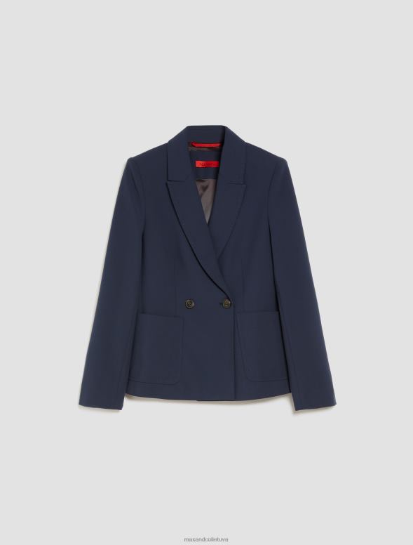 apģērbu 8VJP191 pusnakts zils divrindu audekla žakete sievietes MAX&Co.