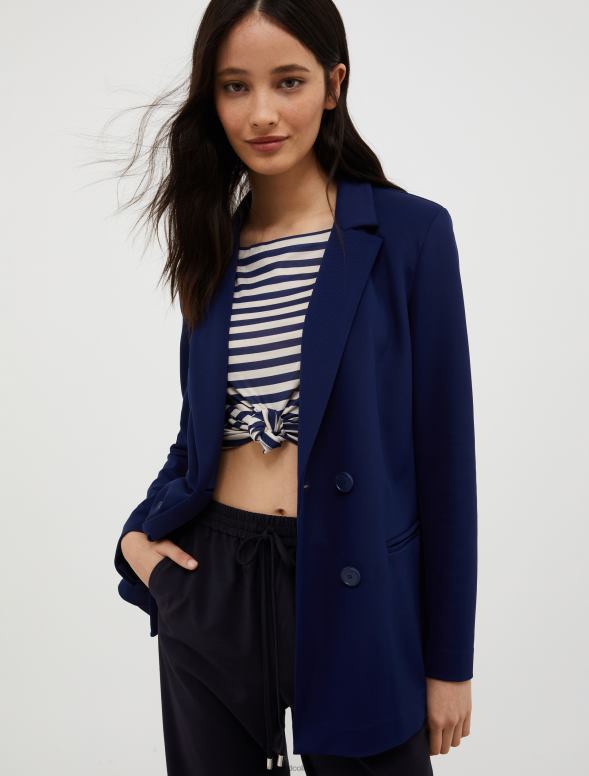 apģērbu 8VJP195 Ķīnas zils divrindu žakete sievietes MAX&Co.