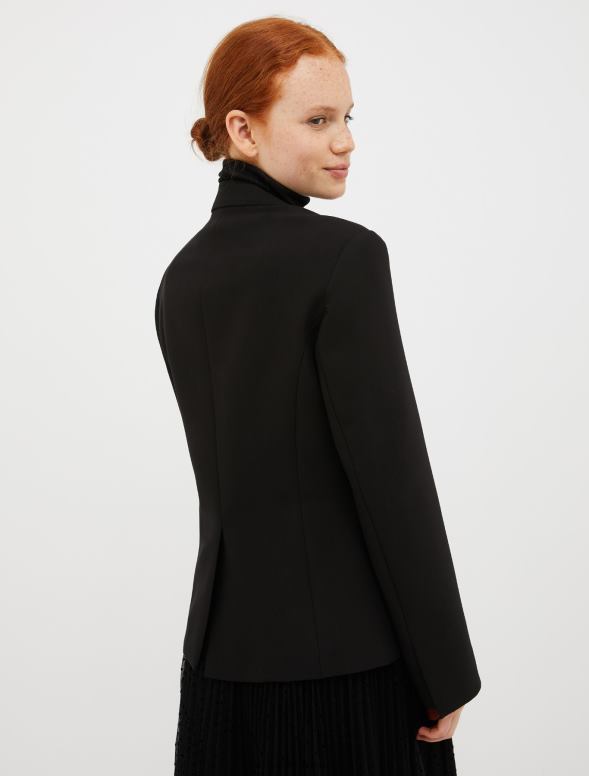 apģērbu 8VJP199 melns slaids divrindu bleizeris sievietes MAX&Co.