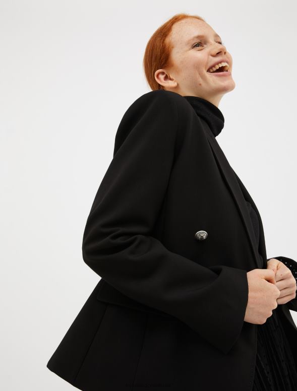 apģērbu 8VJP199 melns slaids divrindu bleizeris sievietes MAX&Co.