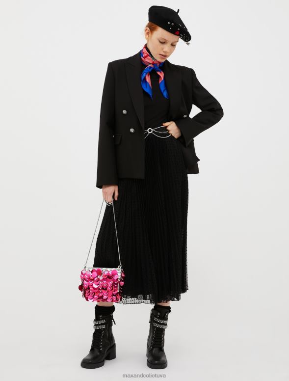 apģērbu 8VJP199 melns slaids divrindu bleizeris sievietes MAX&Co.