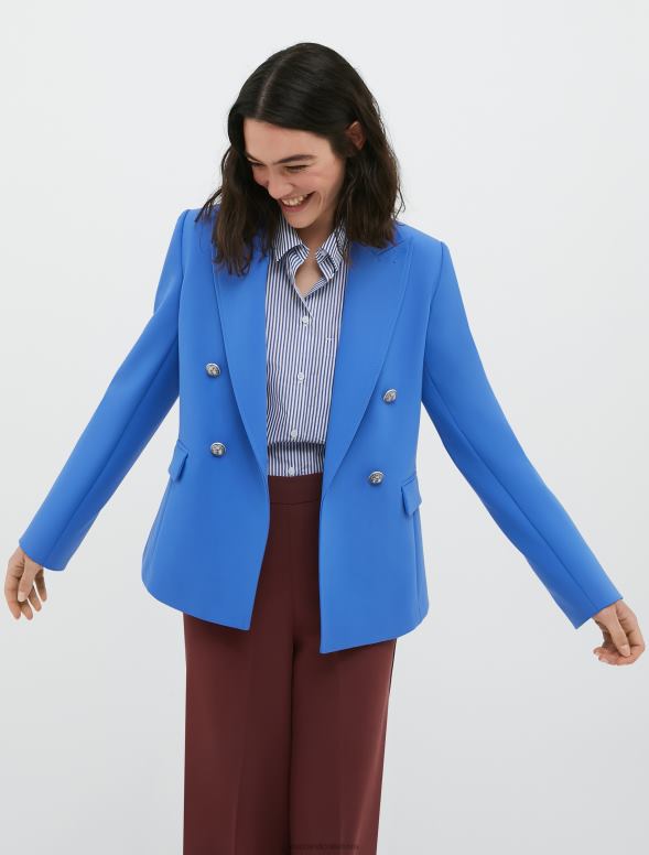 apģērbu 8VJP200 jūras zils slaids divrindu bleizeris sievietes MAX&Co.