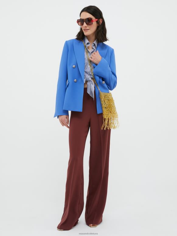 apģērbu 8VJP200 jūras zils slaids divrindu bleizeris sievietes MAX&Co.