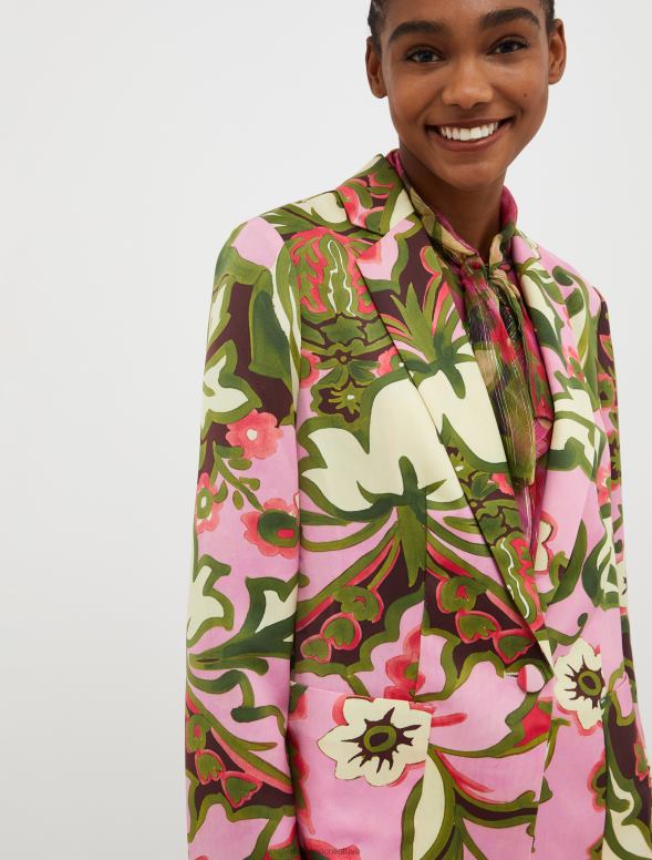 apģērbu 8VJP207 vecs rožu raksts envers-satīna žakete sievietes MAX&Co.