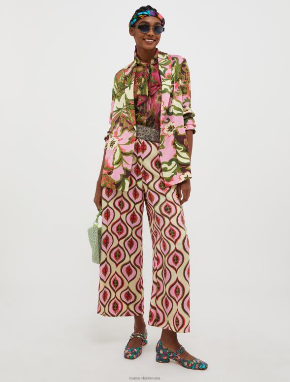 apģērbu 8VJP207 vecs rožu raksts envers-satīna žakete sievietes MAX&Co.