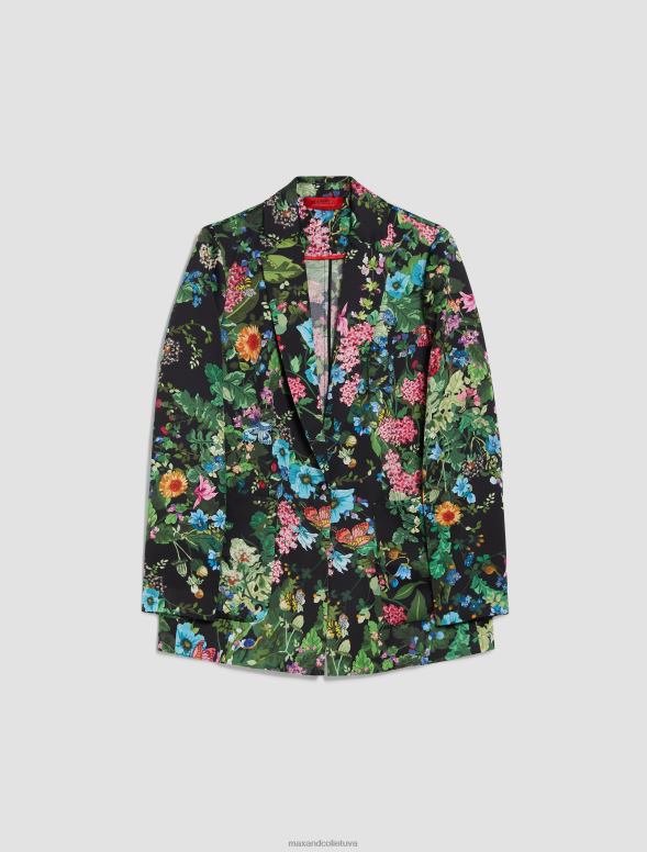 apģērbu 8VJP208 melns raksts envers-satīna žakete sievietes MAX&Co.