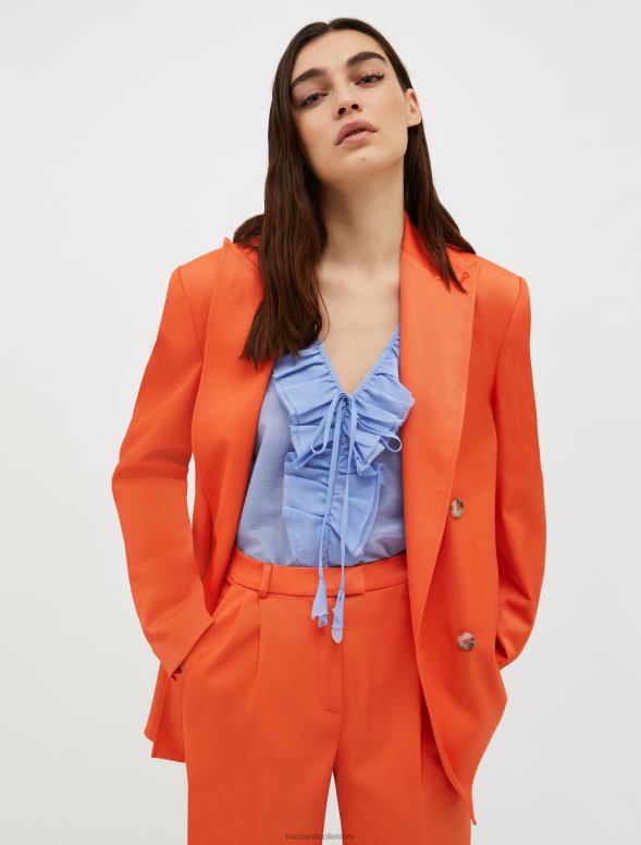 apģērbu 8VJP212 apelsīns kavalērijas sarža žakete sievietes MAX&Co.