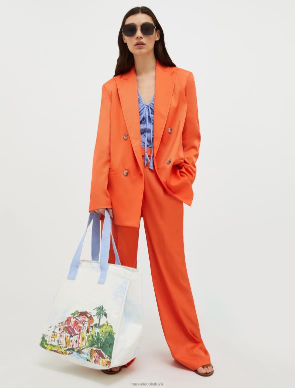apģērbu 8VJP212 apelsīns kavalērijas sarža žakete sievietes MAX&Co.