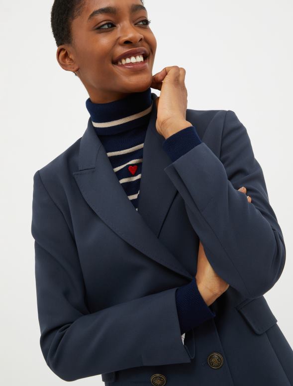 apģērbu 8VJP217 jūras zils divrindu žakete sievietes MAX&Co.