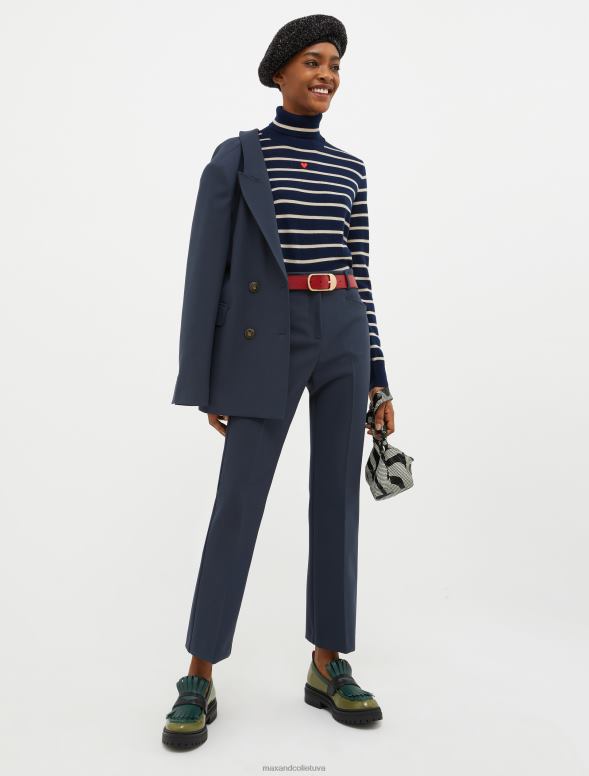 apģērbu 8VJP217 jūras zils divrindu žakete sievietes MAX&Co.