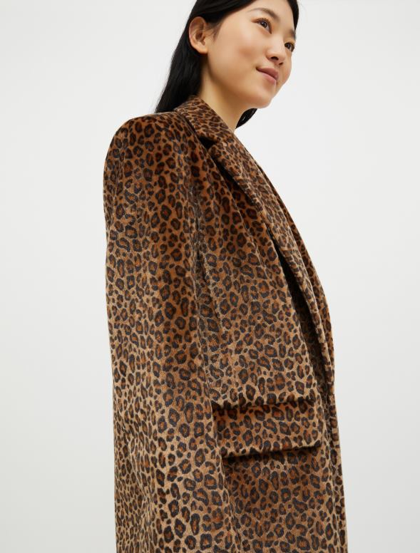 apģērbu 8VJP221 lazdu rieksts Liela izmēra žakete ar poniju matiem sievietes MAX&Co.