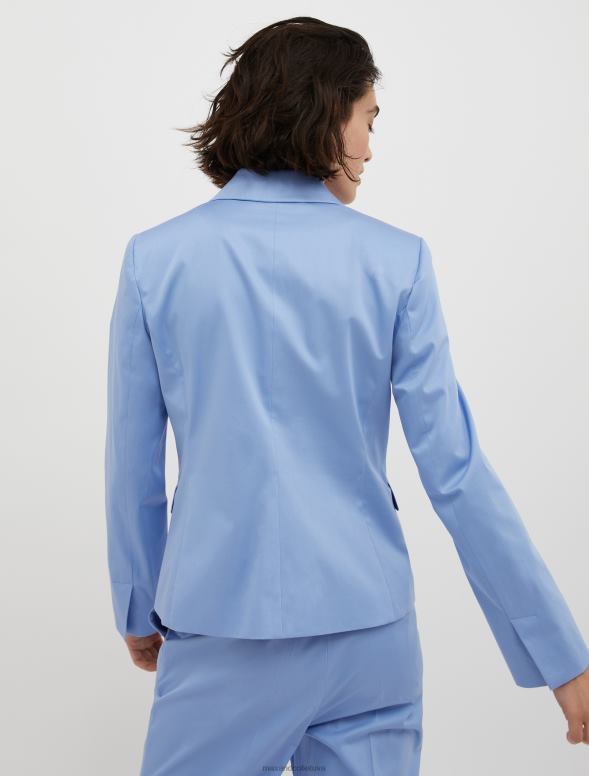 apģērbu 8VJP223 gaiši zils kokvilnas satīna žakete sievietes MAX&Co.