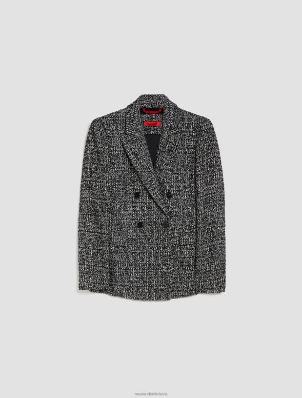 apģērbu 8VJP248 melns raksts divrindu bleizeris sievietes MAX&Co.