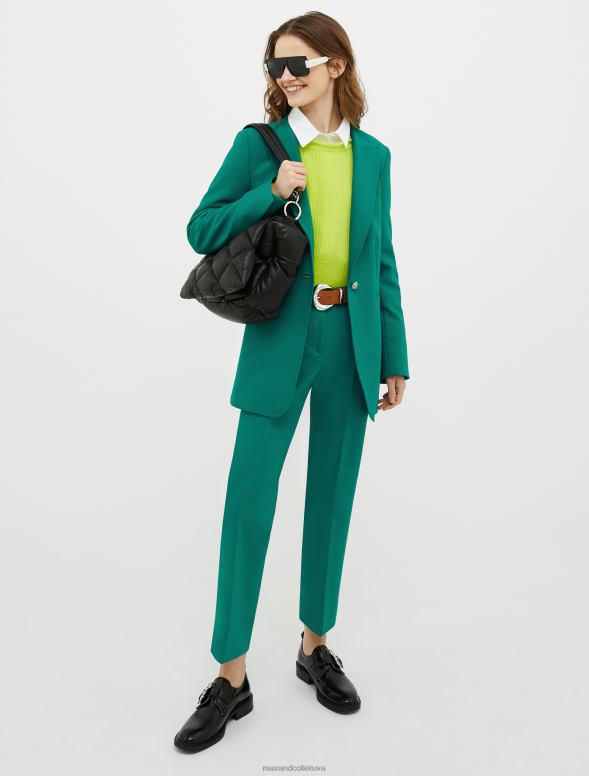 apģērbu 8VJP250 tumši zaļa vienrindas elastīgs audekla žakete sievietes MAX&Co.