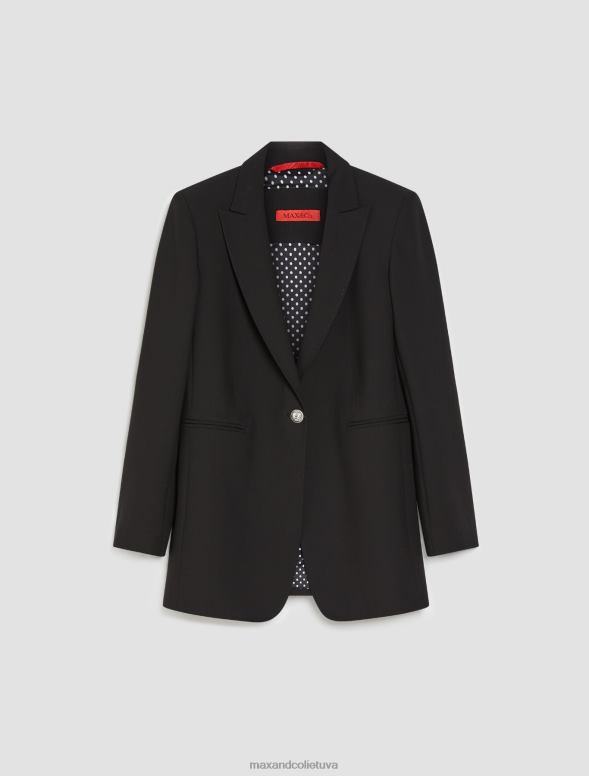 apģērbu 8VJP252 melns vienrindas elastīgs audekla žakete sievietes MAX&Co.