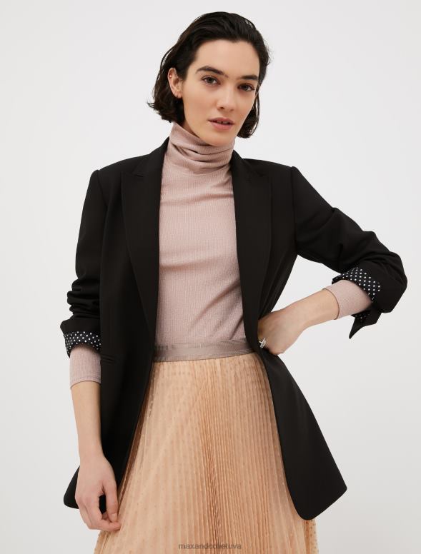 apģērbu 8VJP252 melns vienrindas elastīgs audekla žakete sievietes MAX&Co.