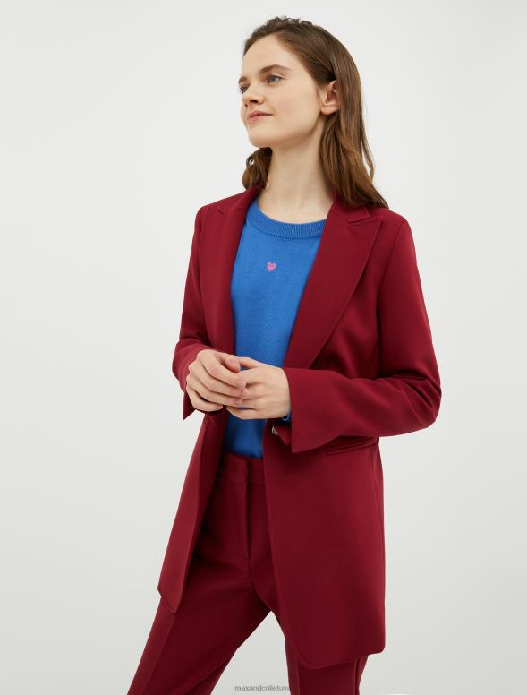 apģērbu 8VJP253 bordo vienrindas elastīgs audekla žakete sievietes MAX&Co.