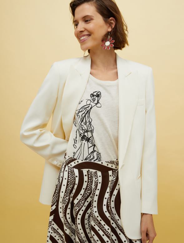 apģērbu 8VJP254 balts cilvēki, vietas, krāsa satīna žakete sievietes MAX&Co.