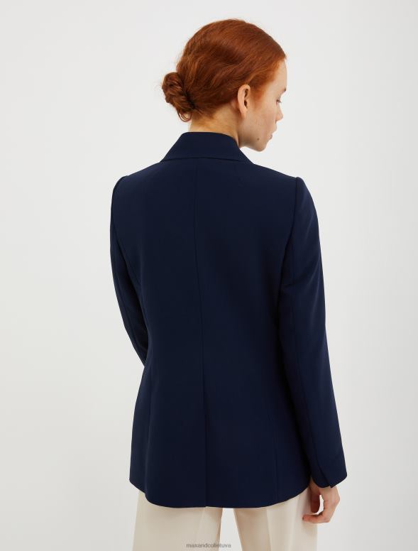 apģērbu 8VJP257 jūras zils divrindu satīna žakete sievietes MAX&Co.