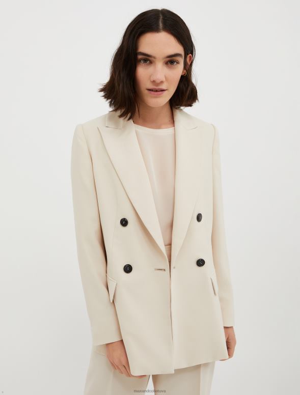 apģērbu 8VJP258 bēšs divrindu satīna žakete sievietes MAX&Co.