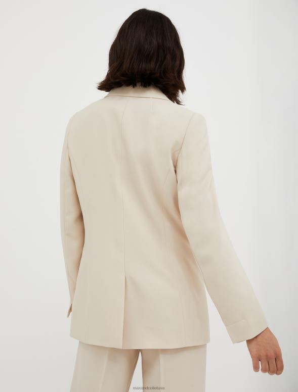 apģērbu 8VJP258 bēšs divrindu satīna žakete sievietes MAX&Co.