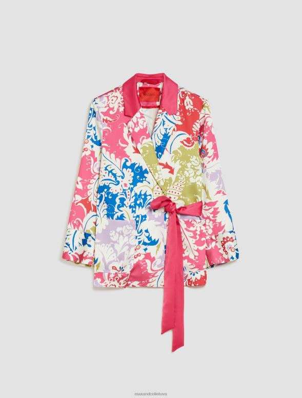 apģērbu 8VJP260 fuksijas raksts halāta stila envers satīna žakete sievietes MAX&Co.
