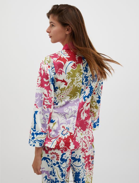 apģērbu 8VJP260 fuksijas raksts halāta stila envers satīna žakete sievietes MAX&Co.