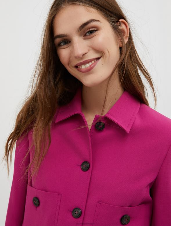 apģērbu 8VJP266 fuksija dubulta auduma audekla jaka sievietes MAX&Co.