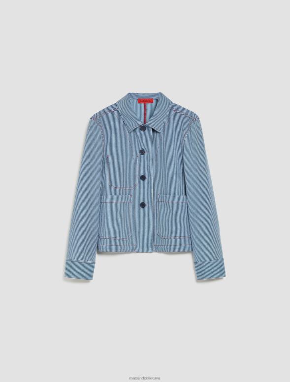 apģērbu 8VJP283 jūras zils žakarda džersija jaka sievietes MAX&Co.