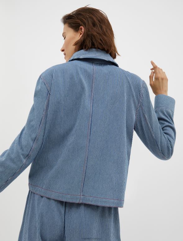 apģērbu 8VJP283 jūras zils žakarda džersija jaka sievietes MAX&Co.