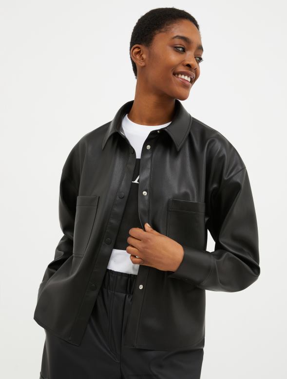 apģērbu 8VJP292 melns krekls ar pārklājumu sievietes MAX&Co.